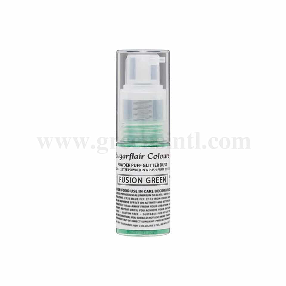 SUGARFLAIR Powder Puff Glitter Dust Fusion Green -10g