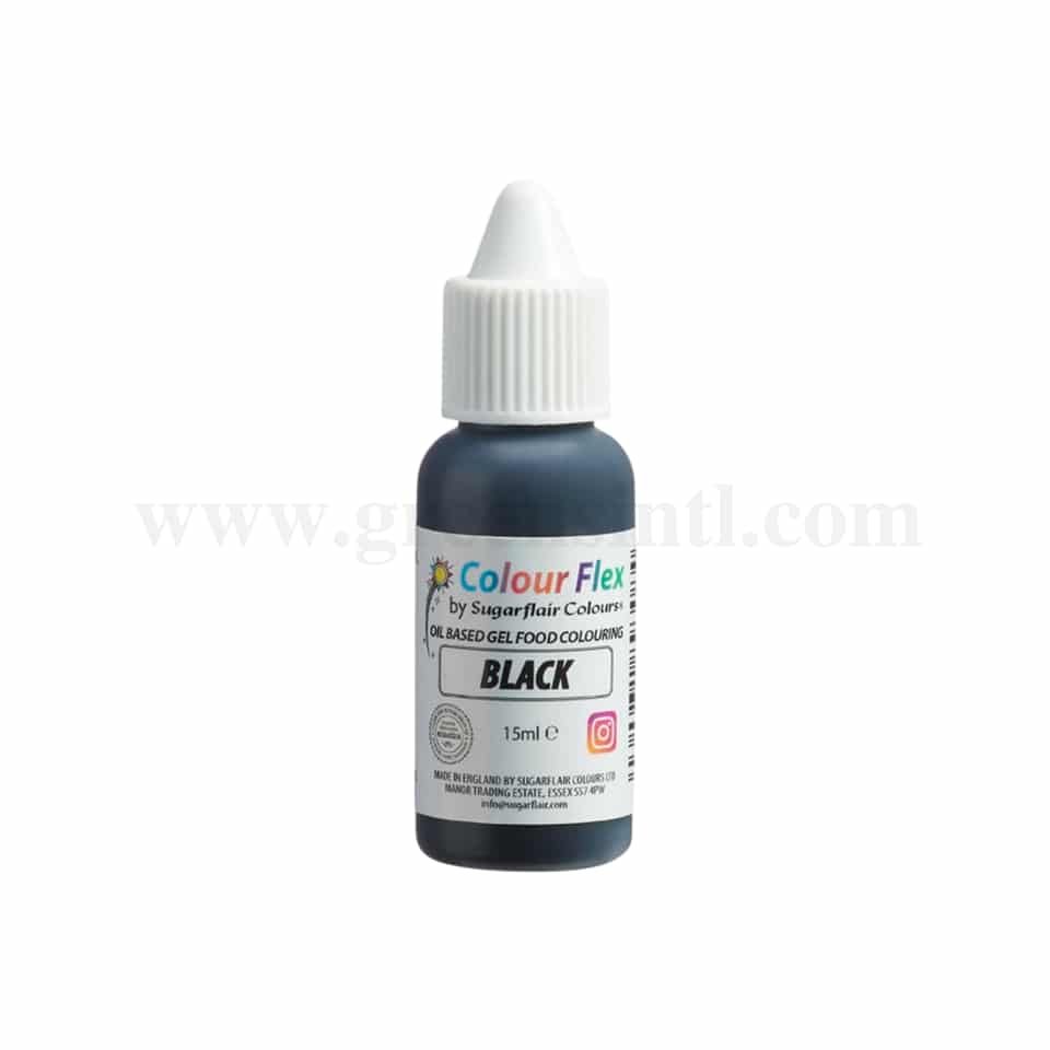 SUGARFLAIR Colour Flex Oil Colour Black 15ml