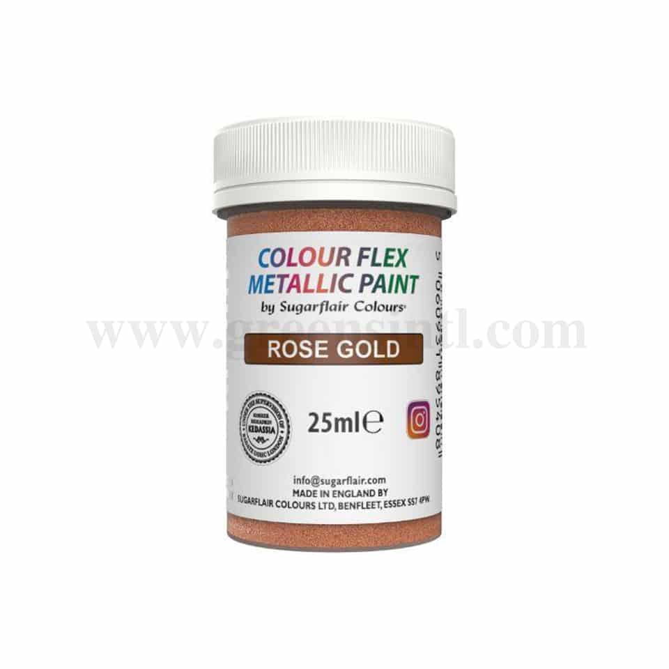 SUGARFLAIR Colour Flex Metalic Paint Rose Gold 25ml