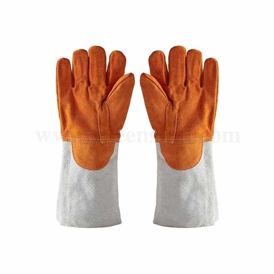 GREENS CHOICE Leather Heat Resistant Oven Gloves Mitts 16 Inch