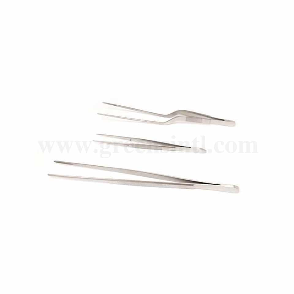 GREENS CHOICE Chef Plating Straight Tweezer Set of 3