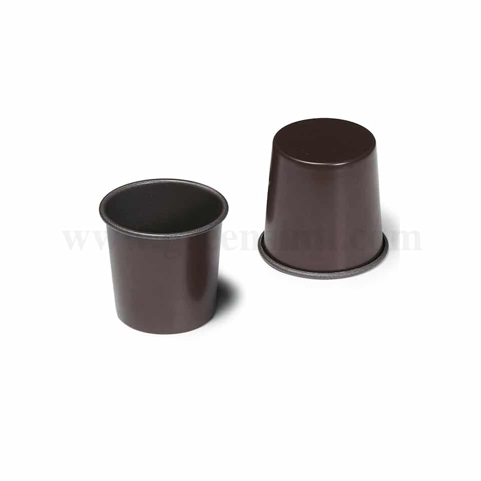 GOBEL Non-stick Round baba or dariole edged 60 x 48 x 60 mm