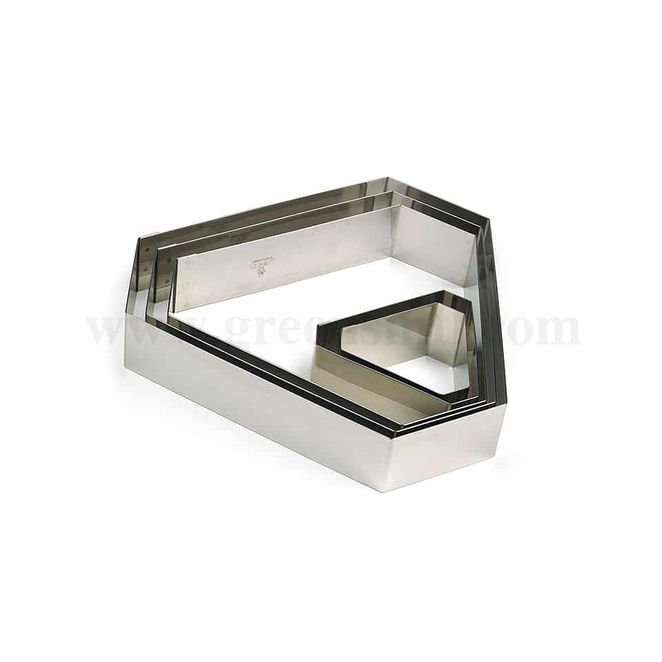 GOBEL Stainless steel Cutter Faceted Cake Ring 80 x 80 x 45 mm