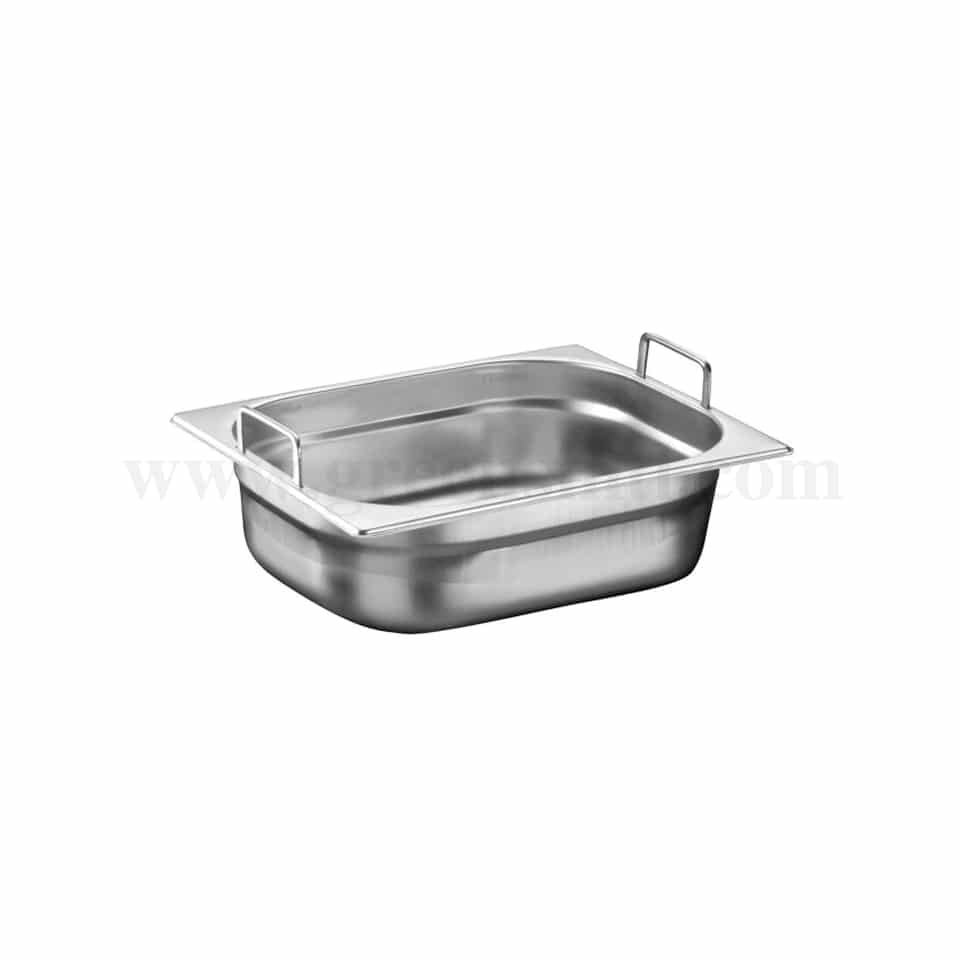 THERMOHAUSER Stainless Steel GN1/2 Container with Foldable Handle 265 x 325 x h 100 mm-5.5 L