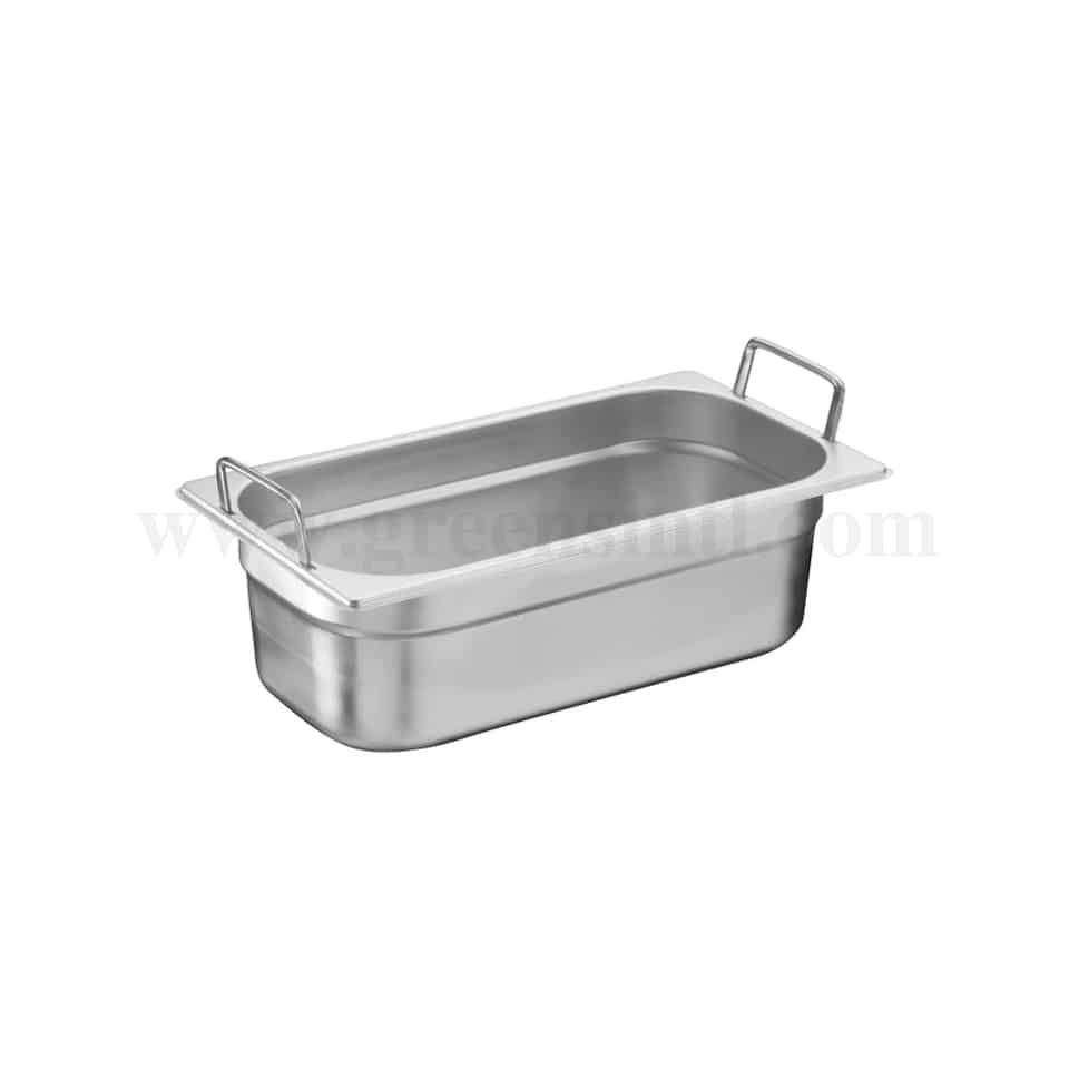 THERMOHAUSER Stainless Steel GN1/3 Container with Foldable Handle 176 x 325 x h 100 mm-3.5 L