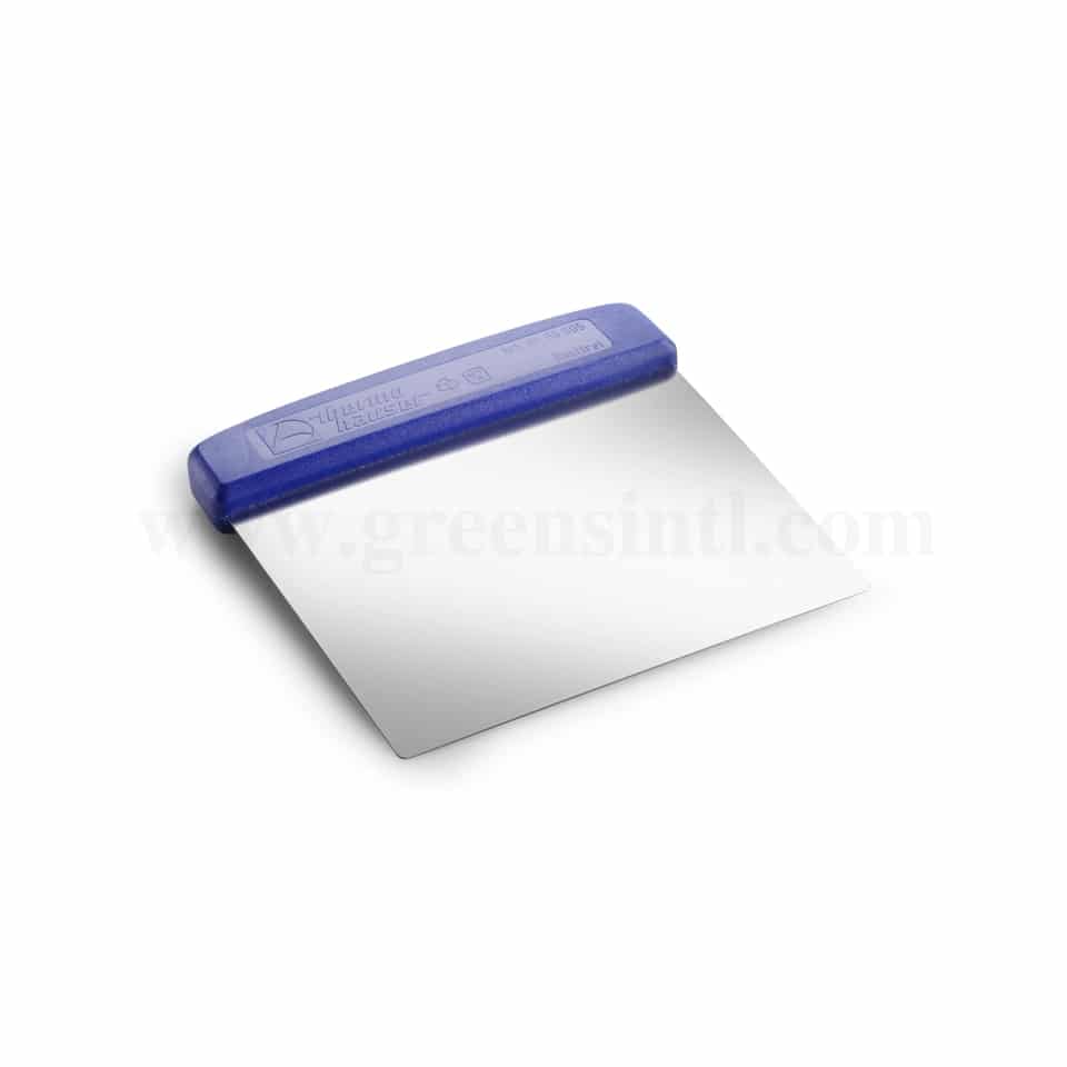 THERMOHAUSER Stainless steel Dough scraper /cutter with Blue handle 145 x 195 mm