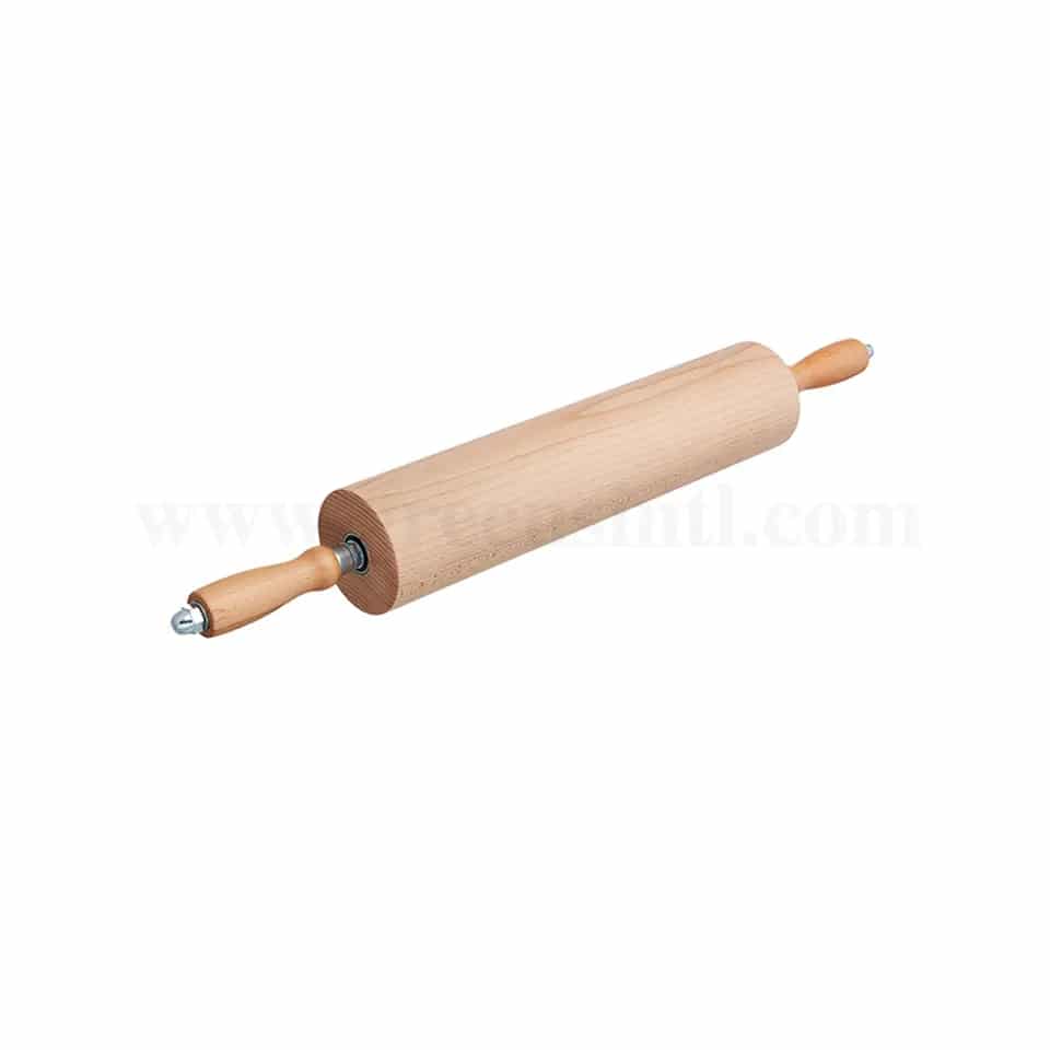 THERMOHAUSER Wooden Rolling Pin with Handles 300 x D 90 mm