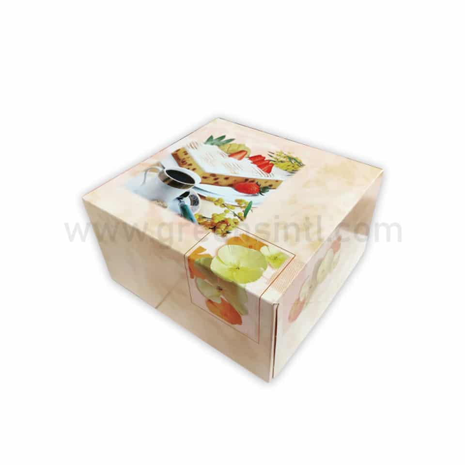 GREENS Cake Box with Design 180 x 180 x 100 mm