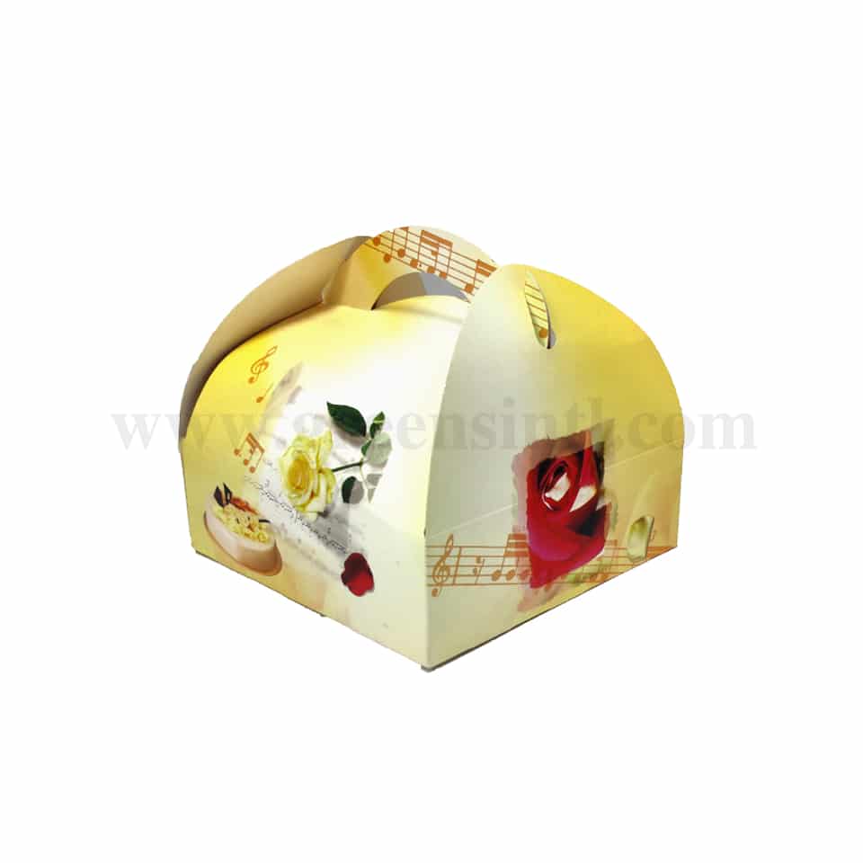 GREENS Cake Box With Handle-Opera 180 x 180 x 60 mm