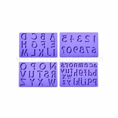 GREENS CHOICE Silicone Mould Alphabet and Number Silicone Mould Set of 4- 200 x 125 mm