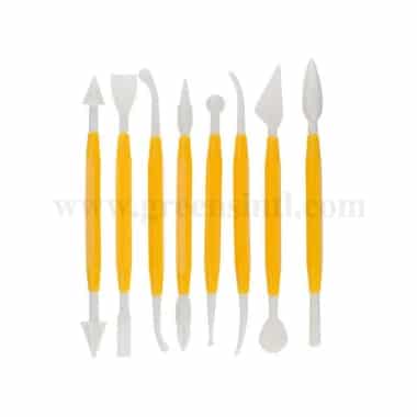 GREENS CHOICE Yellow Fondant Modelling / Sculpture Tools 8 Pcs