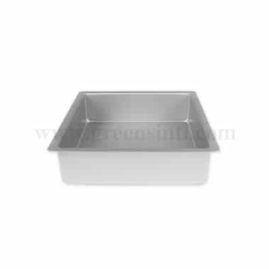 GREENS CHOICE Square Cake Pan Aluminium 10 Inch x H 3 Inch
