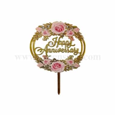 GREENS CHOICE Cake Topper Happy Anniversary 110x105 mm