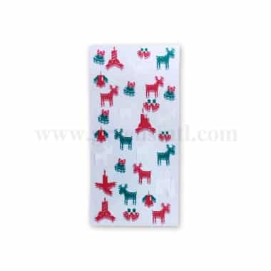 GREENS CHOICE Cookie Bag Transparent with Reindeer Bells and Candles 125x270mm-100 Pcs