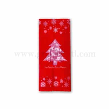 GREENS CHOICE Cookie Bag Christmas Red with Tree and Snowflakes 95x200+70 mm-100 Pcs