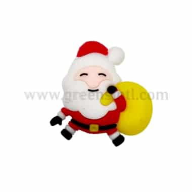 GREENS CHOICE Christmas Cake Topper Santa with Yellow Bag 50x50 mm-50 Pcs