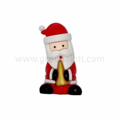 GREENS CHOICE Christmas Cake Topper Santa with Golden Cone 52.5x30 mm-50 Pcs