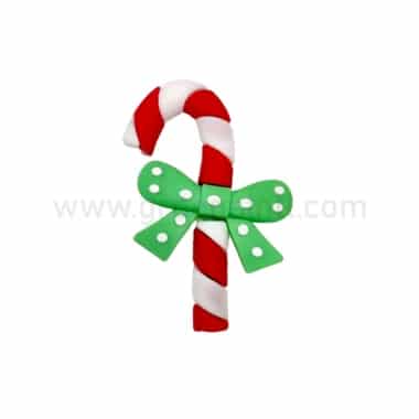 GREENS CHOICE Christmas Cake Topper Candy Cane with Green Bow 65x45 mm-50 Pcs