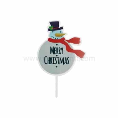 GREENS CHOICE Christmas Cake Topper Merry Christmas Snowman 117.5x105 mm