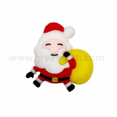GREENS CHOICE Christmas Cake Topper Santa with Yellow Bag 50x50 mm