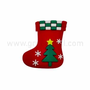 GREENS CHOICE Christmas Cake Topper Red Sock with Christmas Decoration 50x50 mm