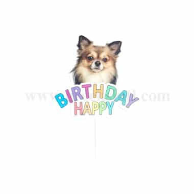GREENS CHOICE Cake Topper Happy Birthday With Dog 110 x 105 mm