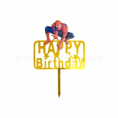 GREENS CHOICE Cake Topper Happy Birthday With Spiderman 105 x 100 mm