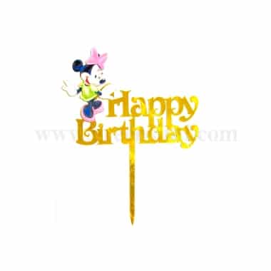 GREENS CHOICE Cake Topper Happy Birthday With Mini Mouse 115 x 85 mm