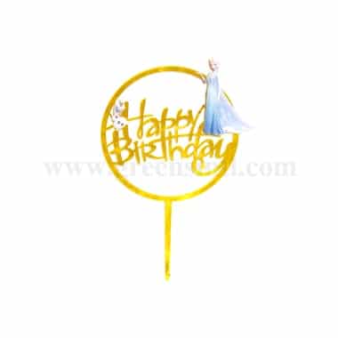 GREENS CHOICE Cake Topper Happy Birthday With Elsa and Olaf 105 x 110 mm