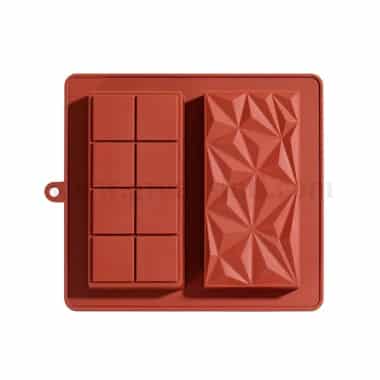 GREENS CHOICE Silicone Chocolate Mould Bar 155 x 80 x h 20 mm-2 Designs 