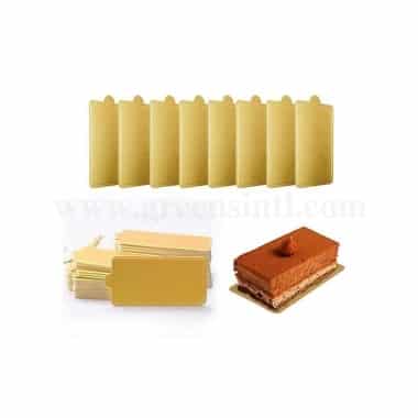GREENS Mini Cake Board Rectangle Gold L 10.5 cm x W 6.5 cm - 200pcs