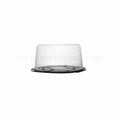 GREENS Dome Cover For Cake Clear- Black Base 8 Inch