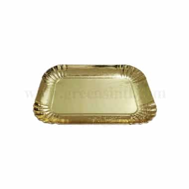 GREENS Paper Plates Rectangle Gold L 125 mm x W 190 mm,T 1.5 mm-29 Pcs