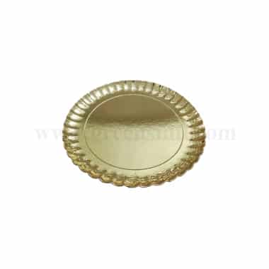 GREENS Paper Plates Round Gold D 230 mm,T 1.5 mm-18 Pcs