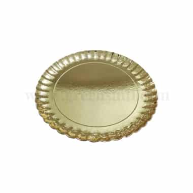 GREENS Paper Plates Round Gold D 280 mm,T 1.5 mm-12 Pcs