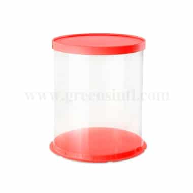 GREENS CHOICE Plastic Foldable Cake Box Round Red D 34 x H 40 cm