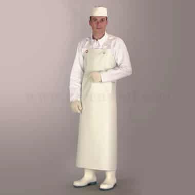 FISCHER BARGOIN White Work Apron Standard Assembly 1150 x 900 mm