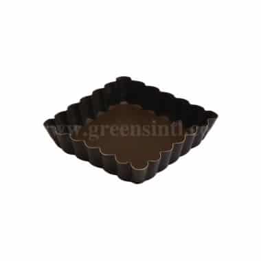 GOBEL Non-stick Fluted square tartlet 100x100 mm ext dim / 90x90 mm int dim - h 20 mm