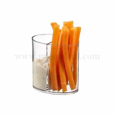 SOLIA Ellipse 2 Compartment Cup Transparent / Dessert Cups 63 x 47 x 65mm - 125 ml-200 Pcs