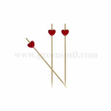 SOLIA Bamboo Skewer Red Heart 120 mm-200 pcs