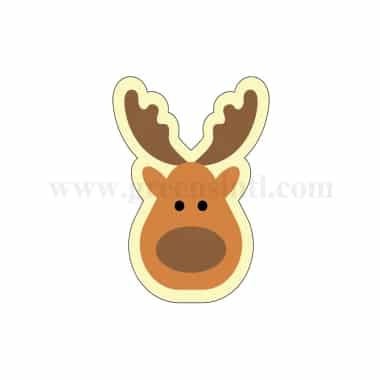 GREENS CHOICE Chocolate Transfer Sheet Reindeer-Three Colours 26 x 35 mm-16 graphics -5 Sheets