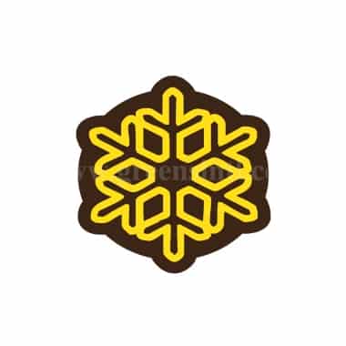 GREENS CHOICE Chocolate Transfer Sheet Snowflake Yellow 23 x 25 mm- 27 graphics-5 Sheets