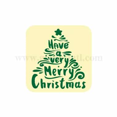GREENS CHOICE Chocolate Transfer Sheet Merry Christmas Green 40 x40 mm-21 graphics-5 Sheets