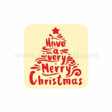 GREENS CHOICE Chocolate Transfer Sheet -Merry Christmas Red 40 x40 mm-21 graphics-5 Sheets
