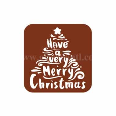GREENS CHOICE Chocolate Transfer Sheet Merry Christmas White 40 x40 mm-21 graphics-5 Sheets