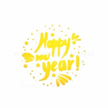GREENS CHOICE Chocolate Transfer Sheet Happy New Year-Yellow-5 Sheets