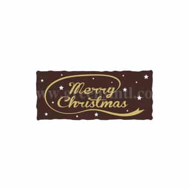 GREENS CHOICE Chocolate Transfer Sheet Merry Christmas Yellow and Grey 70 x 30 mm-12 graphics-5 Sheets
