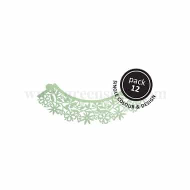PME Cupcake Wrappers - Floral Light Green Pack of 12