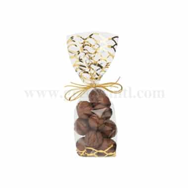 GREENS CHOICE Cellophane Cookies Bag Vagues Gold 100x220mm-100 Pcs