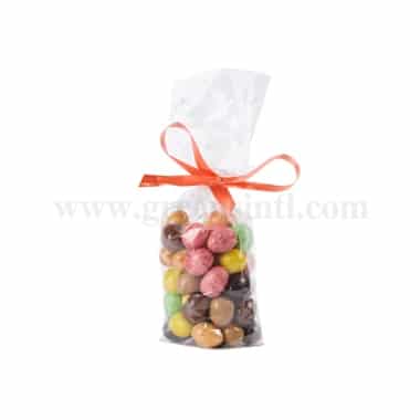 GREENS CHOICE Cellophane Cookies Bag with Rigid Silver Bottom 100x220mm-100 Pcs